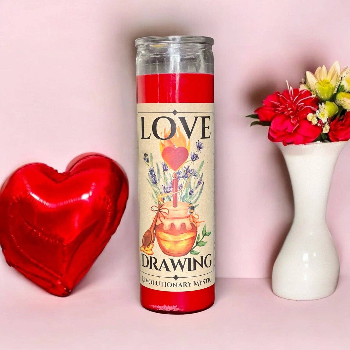 Love Drawing Spell Candle - Soy Wax Ritual Candle for Love Drawing And Heart-Centered Attraction