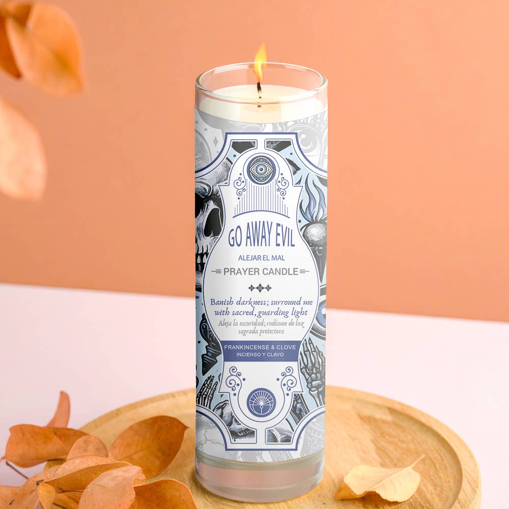 Prayer Candle - Go Away Evil (8") (9.5 oz)