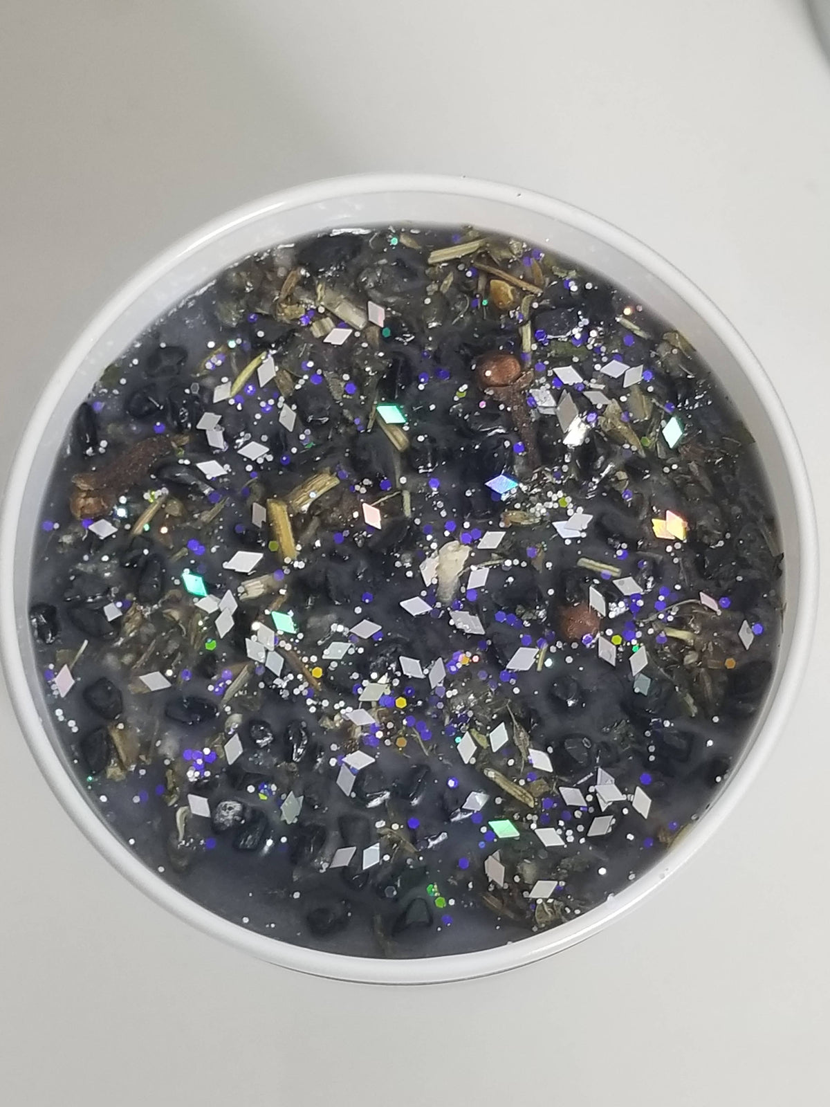 Banish Soy Candle, AAA Black Tourmaline Crystals, Herbs, Dra