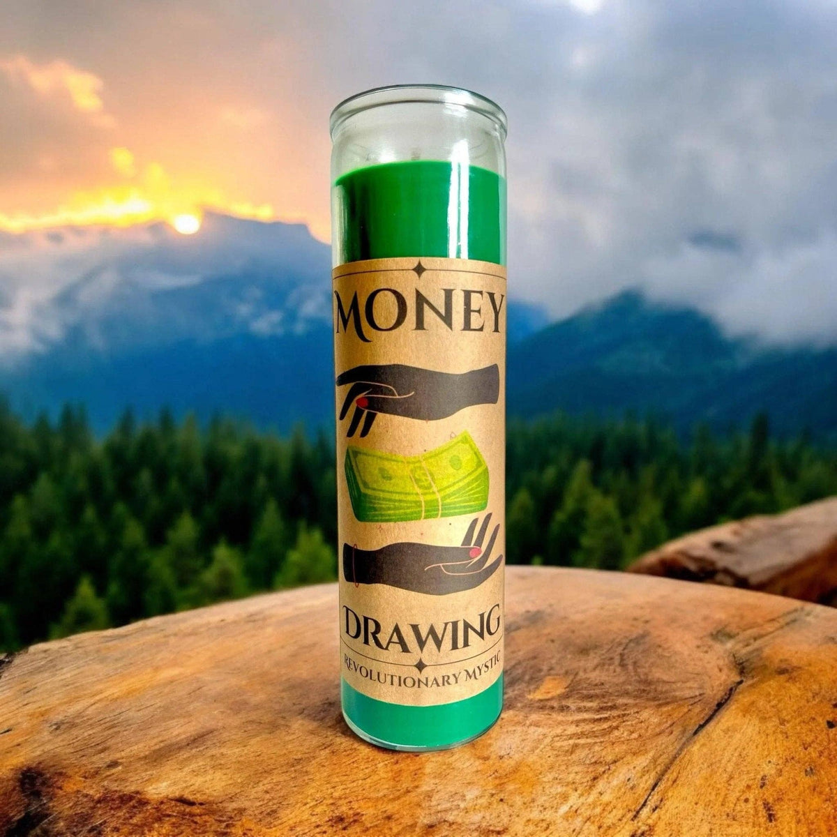 Money Drawing Spell Candle - Soy Wax Ritual Candle for Money Drawing And Prosperity Work