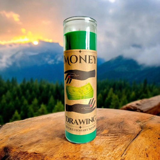 Money Drawing Spell Candle - Soy Wax Ritual Candle for Money Drawing And Prosperity Work