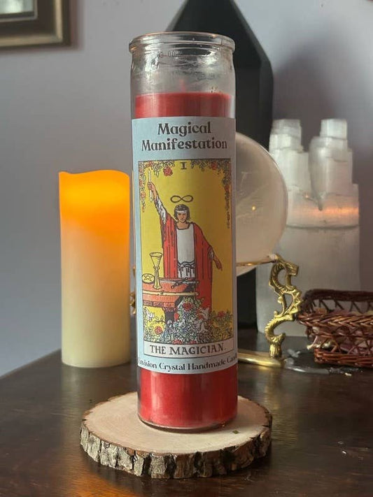 Magical Manifestation 7-Dy Tarot Candle - Scented  